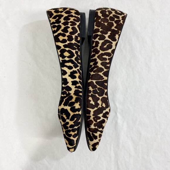 Vionic Leopard Print Calf Hair Ballet Flat Pointy Toe Used - Picture 6 of 11